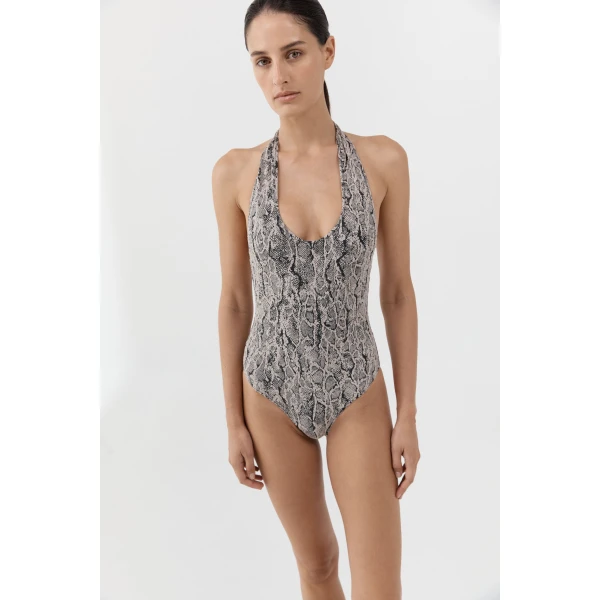 St. Agni 90s Halter One Piece in Python, view 3