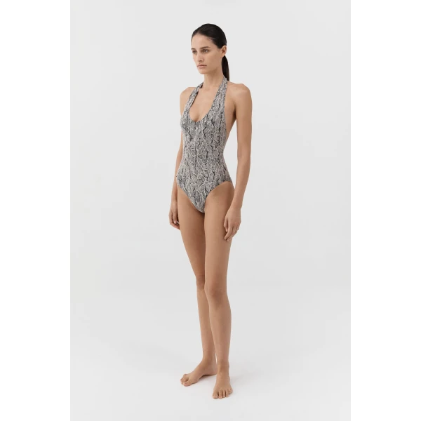 St. Agni 90s Halter One Piece in Python, view 4