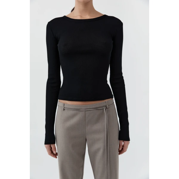 St. Agni 90s Wool Rouleau Minimal Pants in Light Taupe, view 4