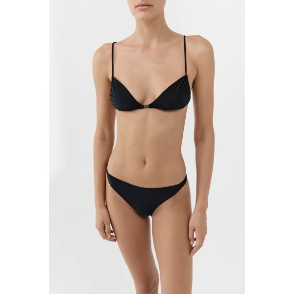 St. Agni Almond Bikini Top in Black, view 3