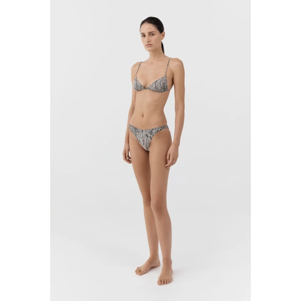 St. Agni Almond Bikini Top in Python, view 4