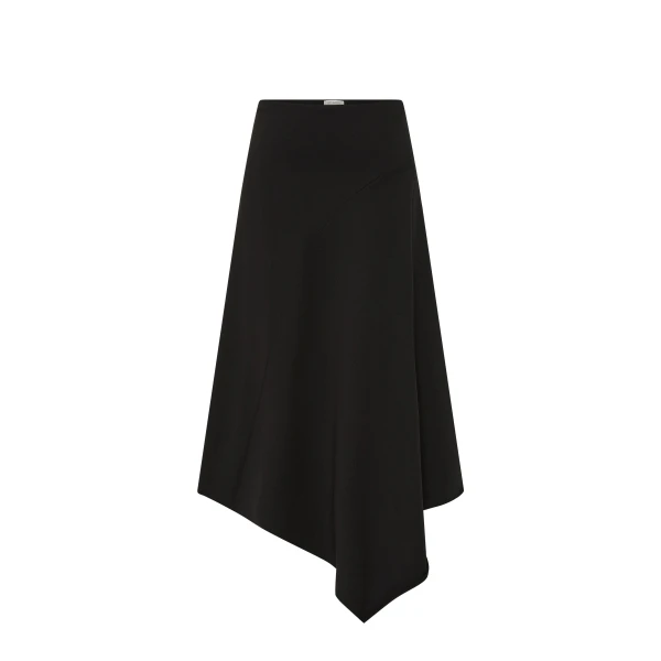 Asymm Drape Skirt in Black