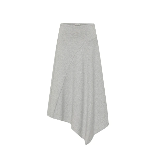 St. Agni Asymm Drape Skirt in Light Grey Marle