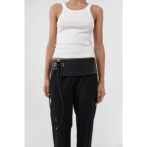 St. Agni Asymmetric Belt in Black, view 2