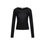 St. Agni Baby Wool Long Sleeve Top in Black