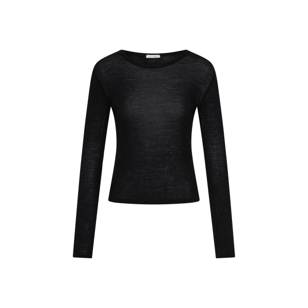 St. Agni Baby Wool Long Sleeve Top in Black