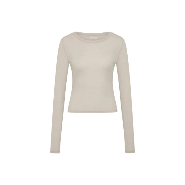 Baby Wool Long Sleeve Top in Soft Ash