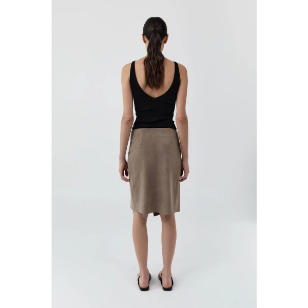 St. Agni Baby Wool Scoop Cami in Black, view 5