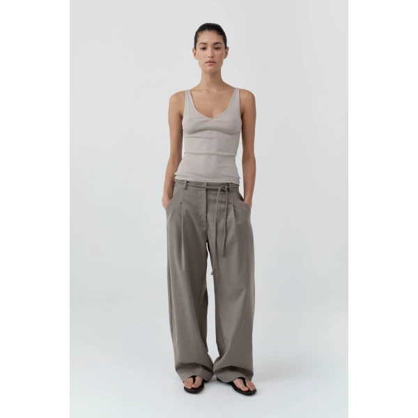 St. Agni Baby Wool Scoop Cami in Soft Ash, view 3