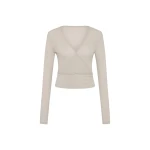 St. Agni Baby Wool Wrap Top in Soft Ash