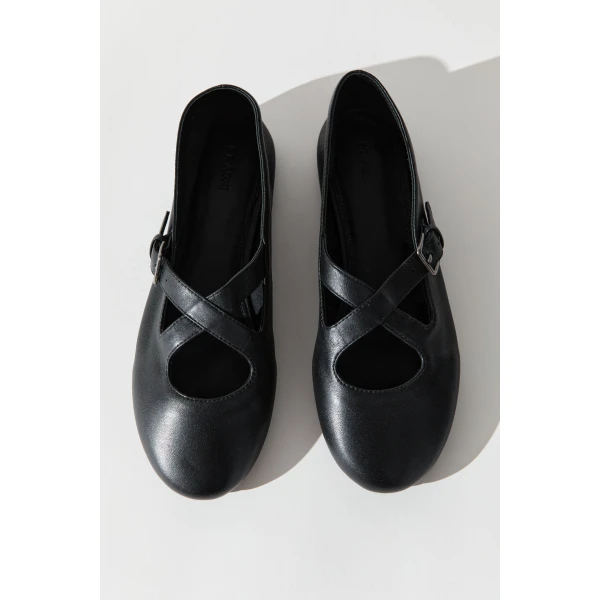 St. Agni Ballerina Flat in Black, view 3