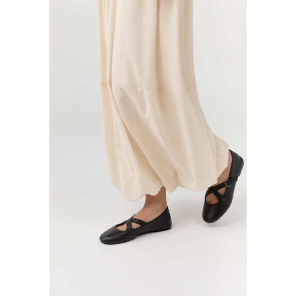 St. Agni Ballerina Flat in Black, view 6