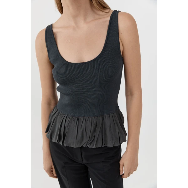 St. Agni Balloon Ballet Top in Magnet, view 3