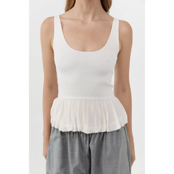 St. Agni Balloon Ballet Top in Talco, view 3