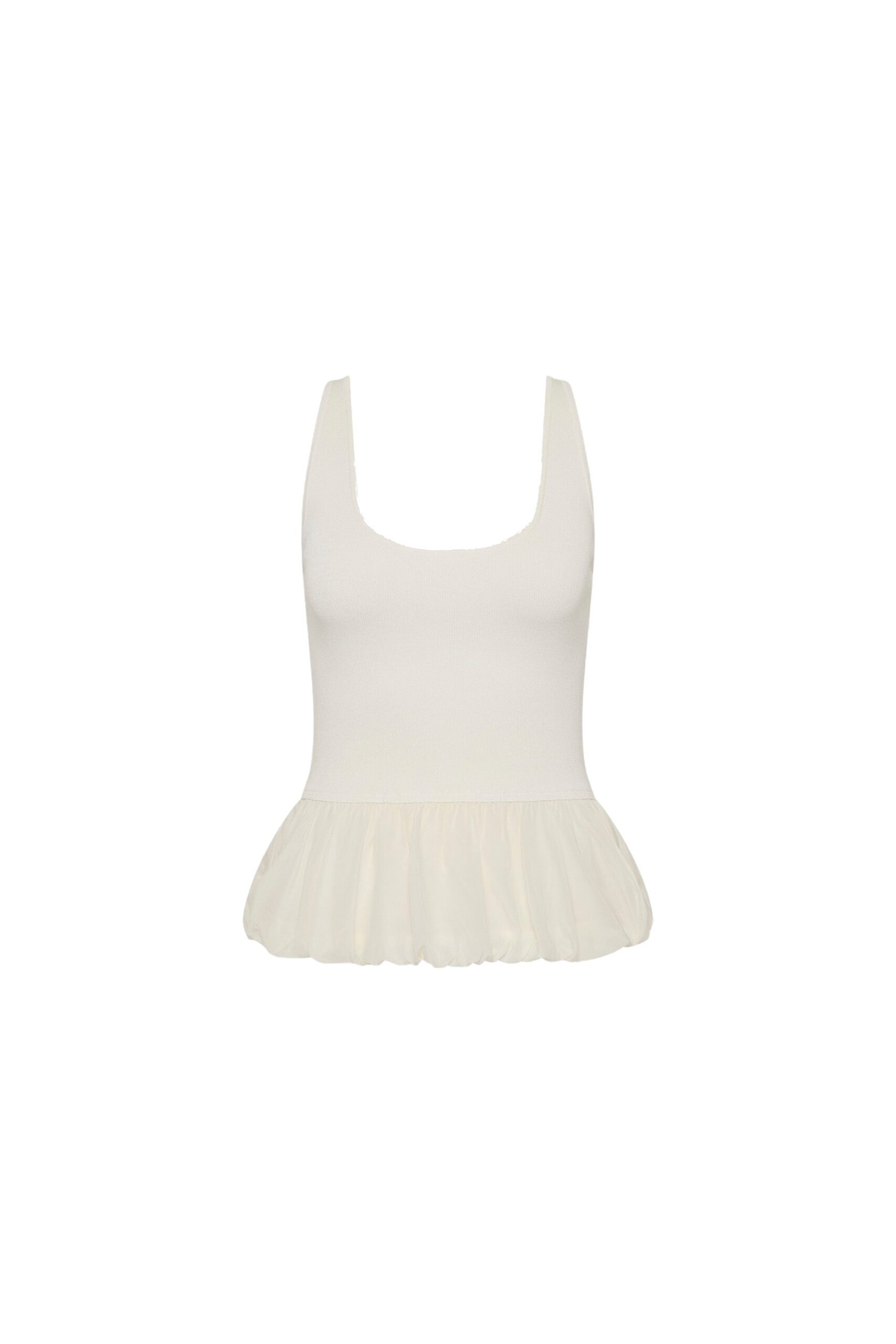 St. Agni Balloon Ballet Top in Talco | Tops | Coveti St. Agni Balloon Ballet Top in Talco