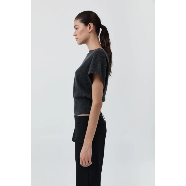 St. Agni Belt Detail Pants in Black, view 4