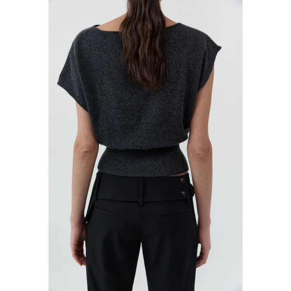 St. Agni Belt Detail Pants in Black, view 5