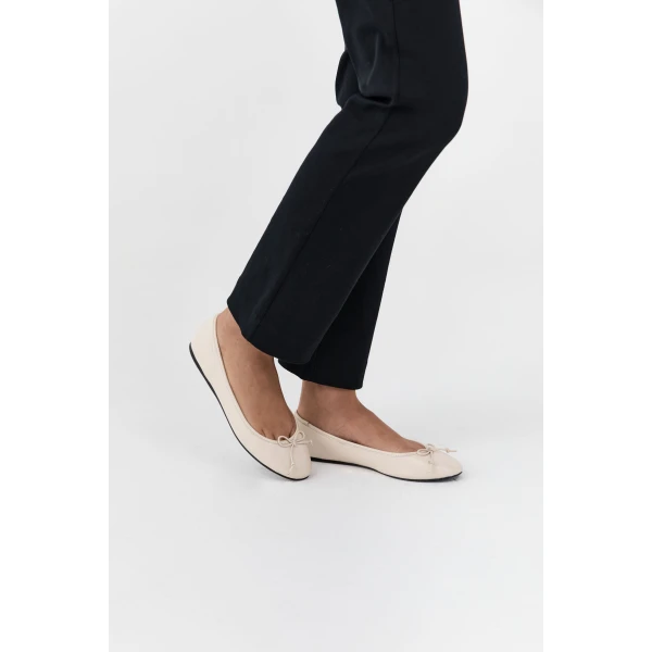 St. Agni Bow Ballet Flat in Parchment, view 4