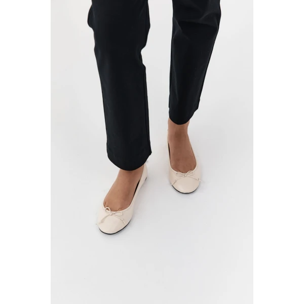 St. Agni Bow Ballet Flat in Parchment, view 6