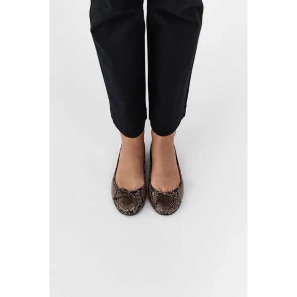 St. Agni Bow Ballet Flat in Python Embossed, view 5