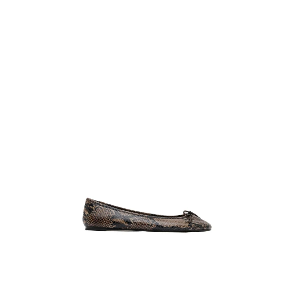 St. Agni Bow Ballet Flat in Python Embossed