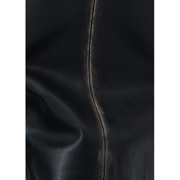 St. Agni Brushed Leather Pants in Black, view 5