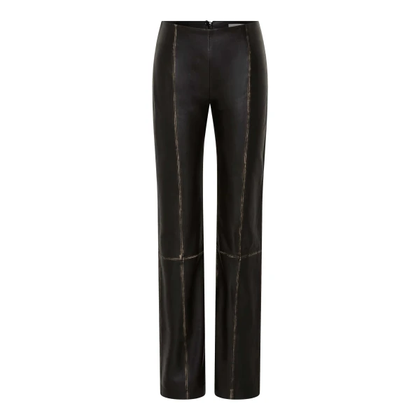 St. Agni Brushed Leather Pants in Black