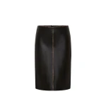 St. Agni Brushed Leather Pencil Skirt in Black