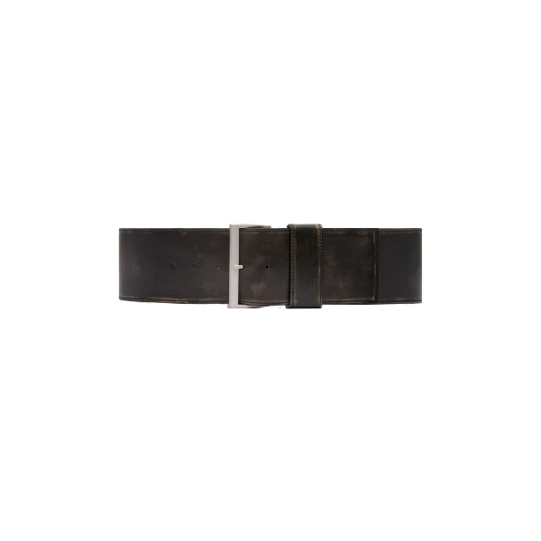 Brushed Wide Classic Belt in Black