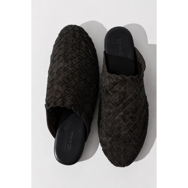 St. Agni Bunto Woven Loafer in Ganache Suede, view 3
