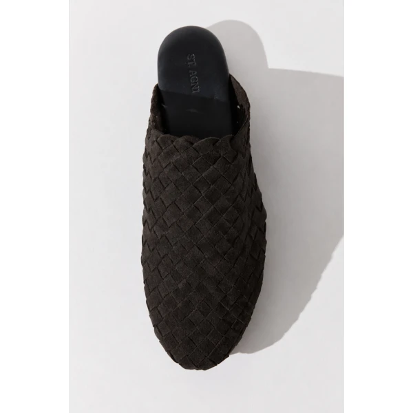 St. Agni Bunto Woven Loafer in Ganache Suede, view 5