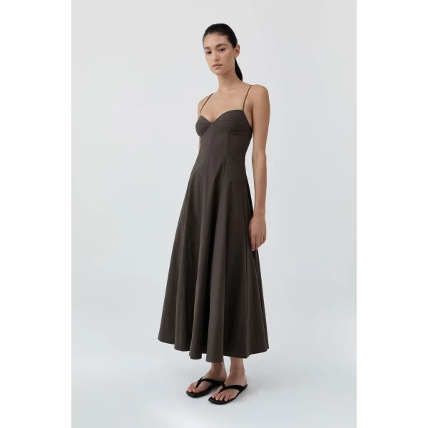 St. Agni Cami Dress in Wood, view 3