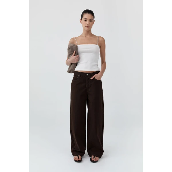 St. Agni Canvas Classic Mid Rise Jeans in Bark, view 2