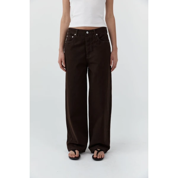 St. Agni Canvas Classic Mid Rise Jeans in Bark, view 3