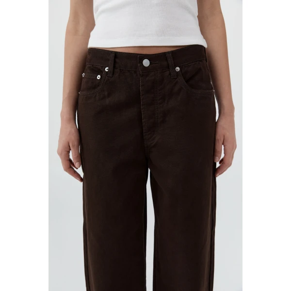 St. Agni Canvas Classic Mid Rise Jeans in Bark, view 4