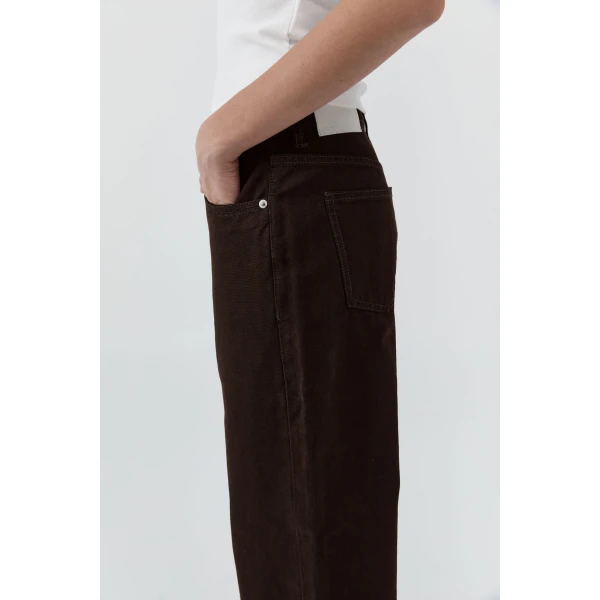 St. Agni Canvas Classic Mid Rise Jeans in Bark, view 5