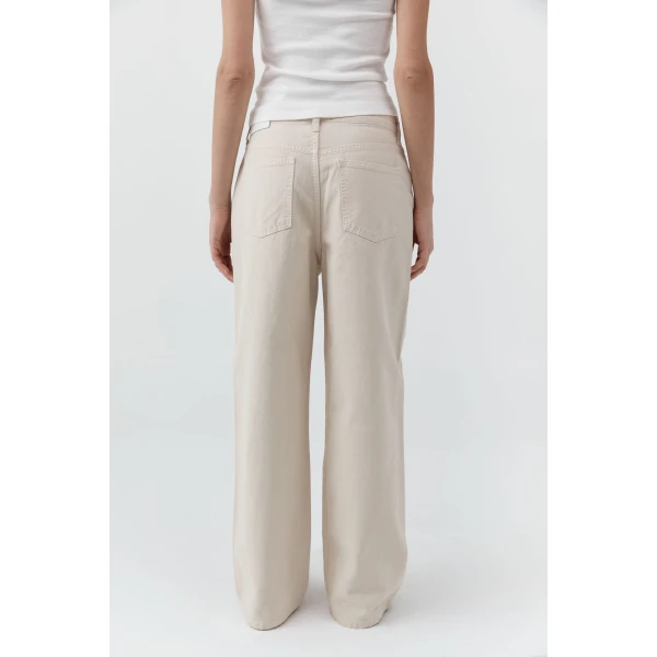 St. Agni Canvas Classic Mid Rise Jeans in Ecru, view 5