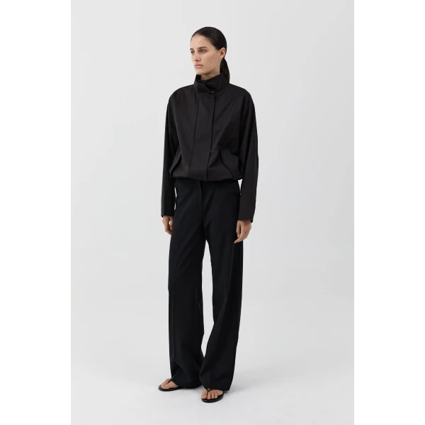 St. Agni Canvas Flight Jacket in Black, view 3