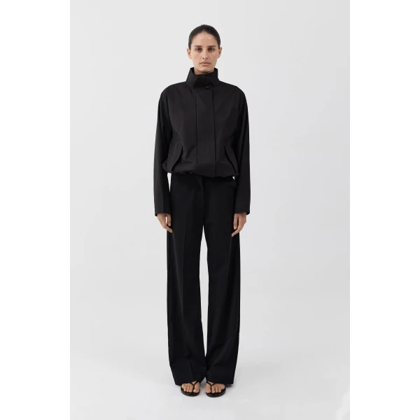 St. Agni Canvas Flight Jacket in Black, view 4