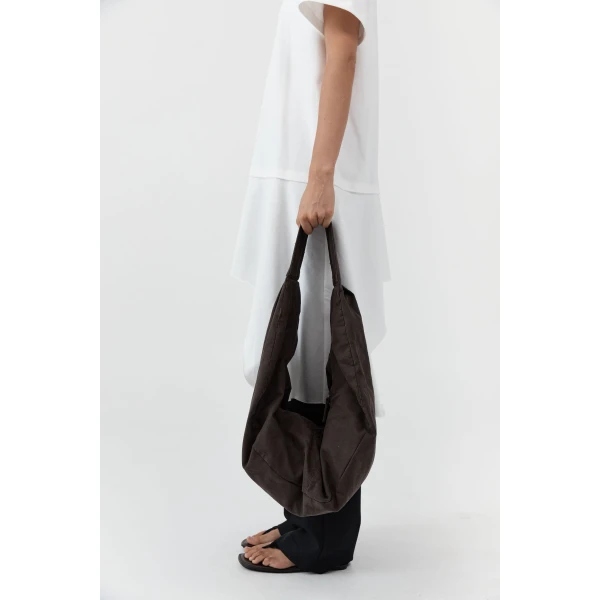 St. Agni Canvas Large Crossbody Bag in Ash, view 2