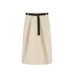 St. Agni Canvas Pleat Cocoon Skirt in Shell