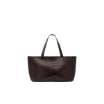 St. Agni Carryall Tote in Croc Embossed Coffee
