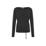 St. Agni Cashmere Asymm Cardigan in Charcoal Melange