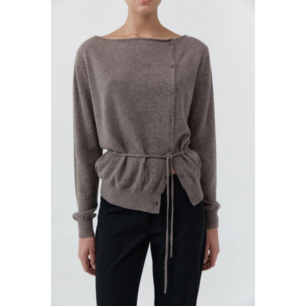 St. Agni Cashmere Asymm Cardigan in Vapor, view 6