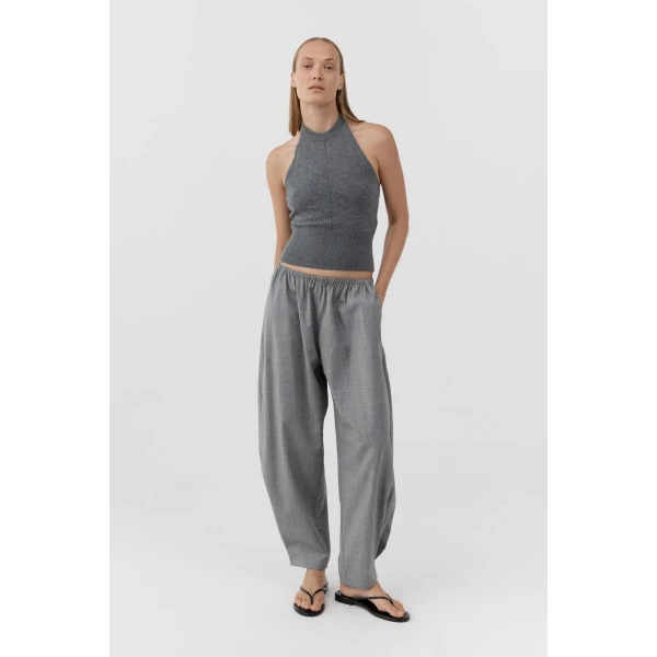 St. Agni Cashmere Halter Top in Smoked Melange, view 2
