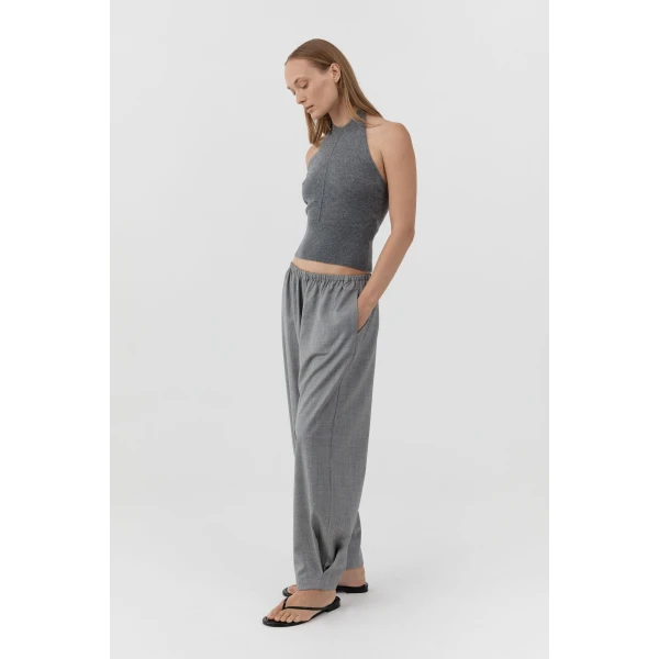 St. Agni Cashmere Halter Top in Smoked Melange, view 4
