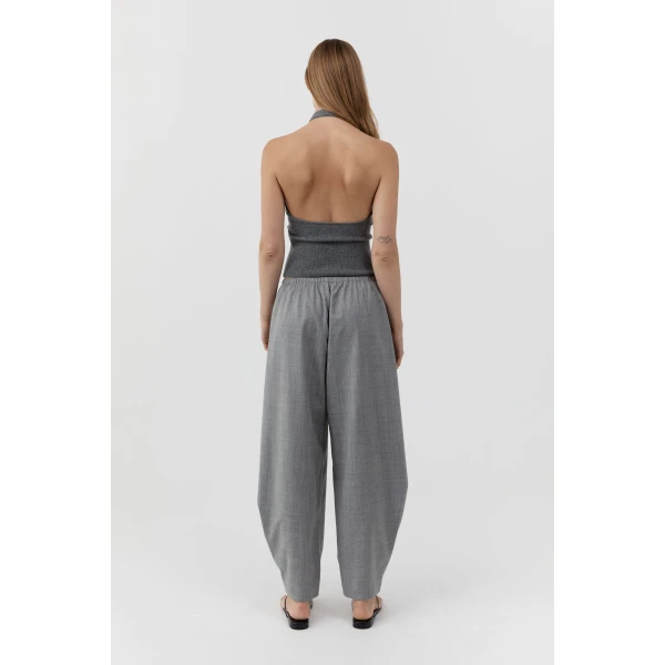 St. Agni Cashmere Halter Top in Smoked Melange, view 6
