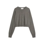 St. Agni Cashmere Relaxed Cropped Cardigan in Doe