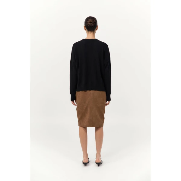 St. Agni Cashmere Sweater in Black, view 5