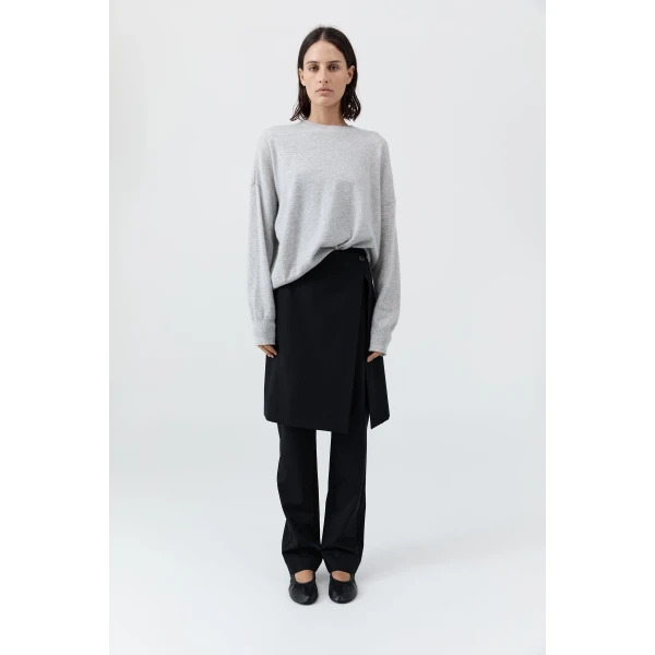 St. Agni Cashmere Sweater in Grey Marle, view 2